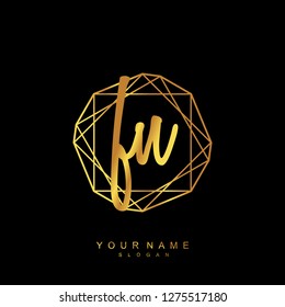 Initial FN handwriting logo vector