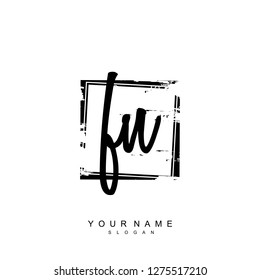 Initial FN handwriting logo vector