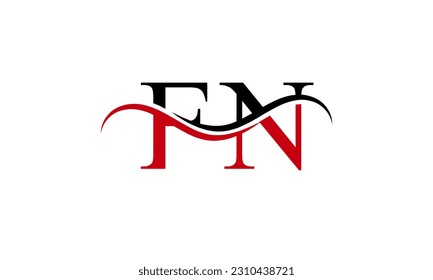 Initial FN letter Logo With Swoosh Design Graphic Vector Template for Business and Company Identity.