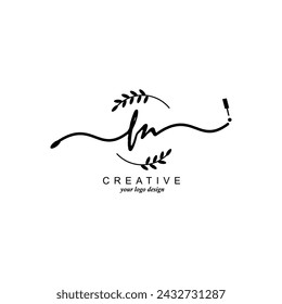 Initial FN logo handwriting botanical branding typography