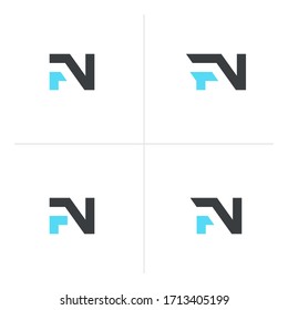 initial fn simple logo vector