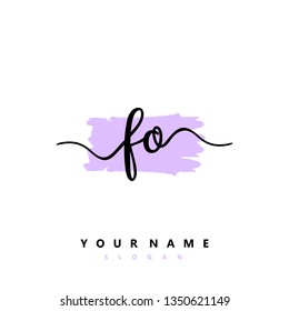 Initial FO handwriting logo