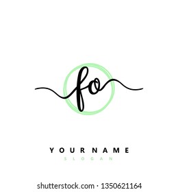 Initial FO handwriting logo