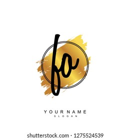 Initial FO handwriting logo vector