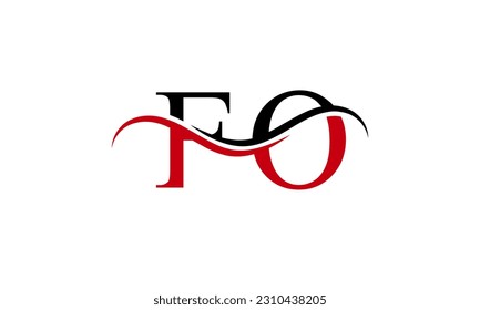 Logo de la carta inicial FO con plantilla de vectores gráficos de diseño Swoosh para identidad de empresa y empresa.