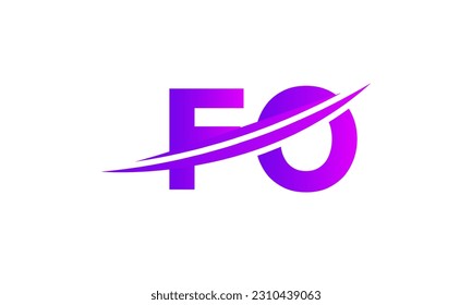Logo de la carta inicial FO con plantilla de vectores gráficos de diseño Swoosh para identidad de empresa y empresa.
