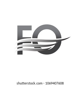 Initial FO wing logo, grey color vector logotype, logo for company name business and company identity.