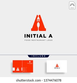 initial A food equipment simple logo template vector icon abstract