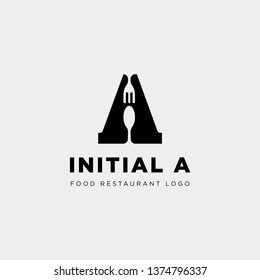 initial A food equipment simple logo template vector icon abstract