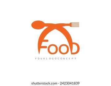 Initial  Food Logo, food logo with spoon vector