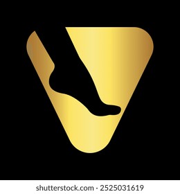 Initial Foot Logo combine with letter V vector template
