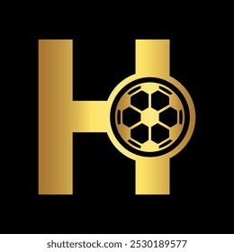 Initial Football Logo combine with letter H vector template