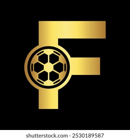 Initial Football Logo combine with letter F vector template