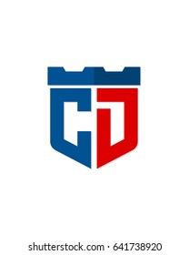 initial fortress logo template vector