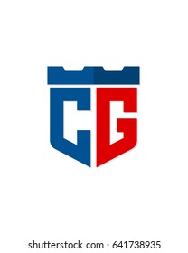 initial fortress logo template vector
