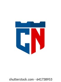 initial fortress logo template vector