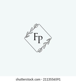 Initial FP Beauty elegantes Logo Design Blumenvorlage Illustration