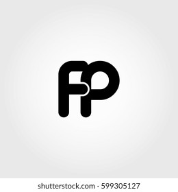 initial fp black business logo