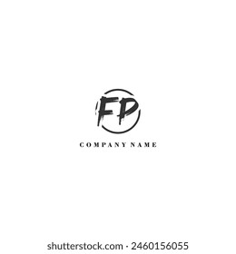 Initial FP brush logo company trend identity