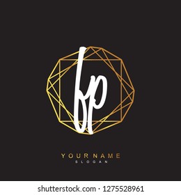 Initial FP handwriting logo vector