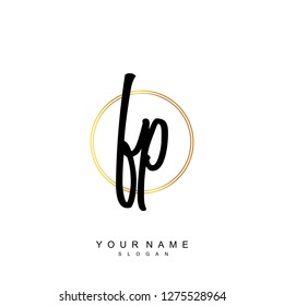 Initial FP handwriting logo vector