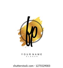 Initial FP handwriting logo vector