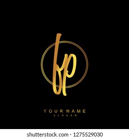 Initial FP handwriting logo vector