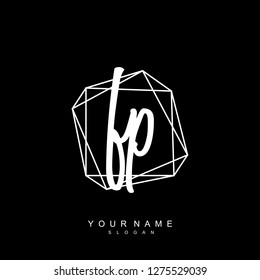 Initial FP handwriting logo vector
