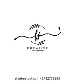 Initial FP logo handwriting botanical branding typography