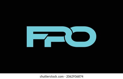 Logo de la carta inicial de la FPO. Carta creativa FPO Plantilla vectorial de logotipo comercial moderno. Diseño de logotipo FPO