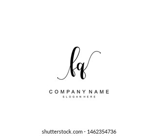Initial FQ beauty monogram and elegant logo design, handwriting logo of initial signature, wedding, fashion, floral and botanical with creative template.