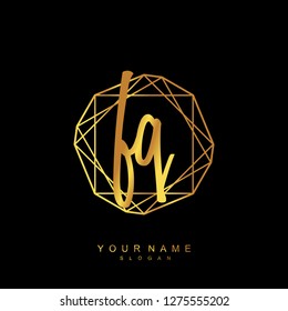 Initial FQ handwriting logo vector