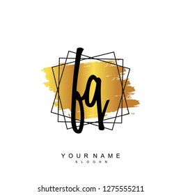 Initial FQ handwriting logo vector