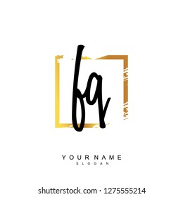 Initial FQ handwriting logo vector