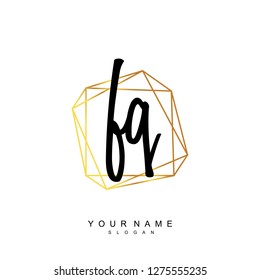 Initial FQ handwriting logo vector