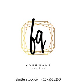 Initial FQ handwriting logo vector