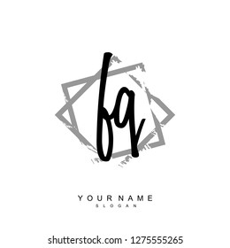 Initial FQ handwriting logo vector