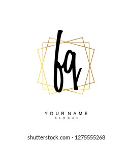 Initial FQ handwriting logo vector