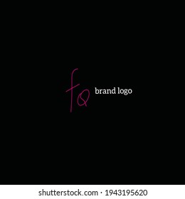 Initial fQ logo handwriting vector