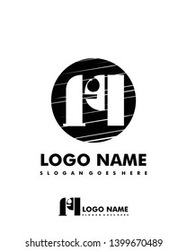 Initial FQ negative space logo with circle template