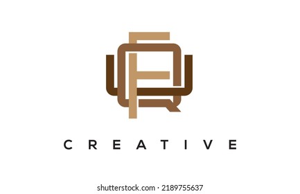 initial FQU, UQF letters monogram, three letters creative modern typographic logo, eye catching FQU, UQF alphabet stylish logo vector