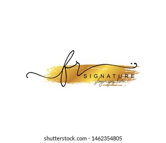 Initial FR beauty monogram and elegant logo design, handwriting logo of initial signature, wedding, fashion, floral and botanical with creative template.
