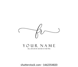Initial FR beauty monogram and elegant logo design, handwriting logo of initial signature, wedding, fashion, floral and botanical with creative template.