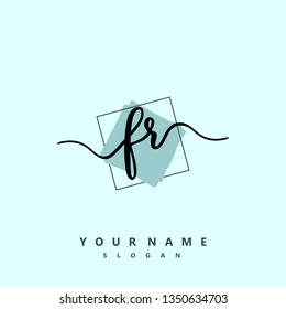 Initial FR handwriting logo