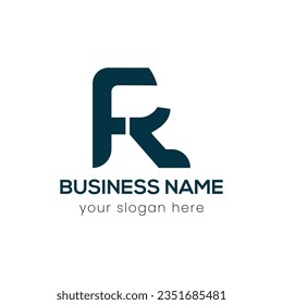 Diseño de logotipo de carta FR inicial