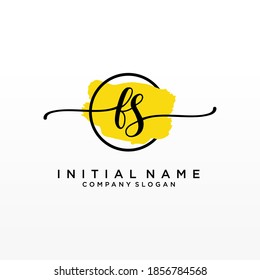Initial FS beauty monogram and elegant logo design, handwriting logo of initial signature, wedding, fashion, floral and botanical with creative template.