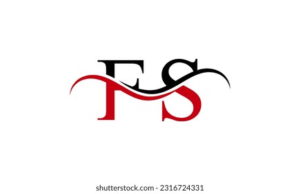 Initial FS letter Logo With Swoosh Design Graphic Vector Template for Business and Company Identity.