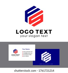 initial FS logo designs with business card template