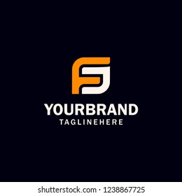 initial FS or SF letter logo design