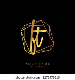 Initial FT handwriting logo vector